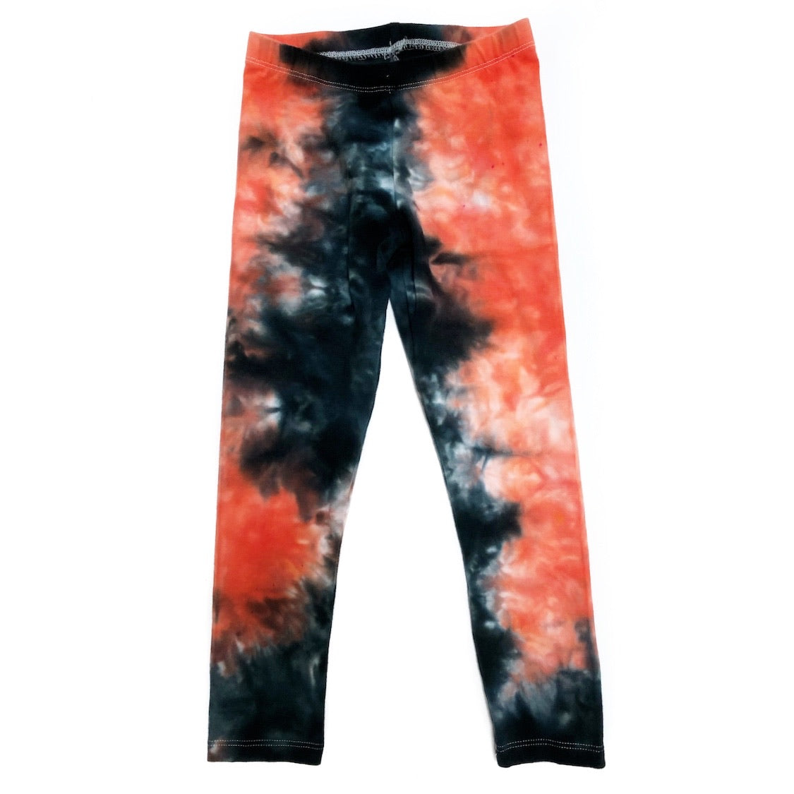 Orange and Black Tie Dye Leggings