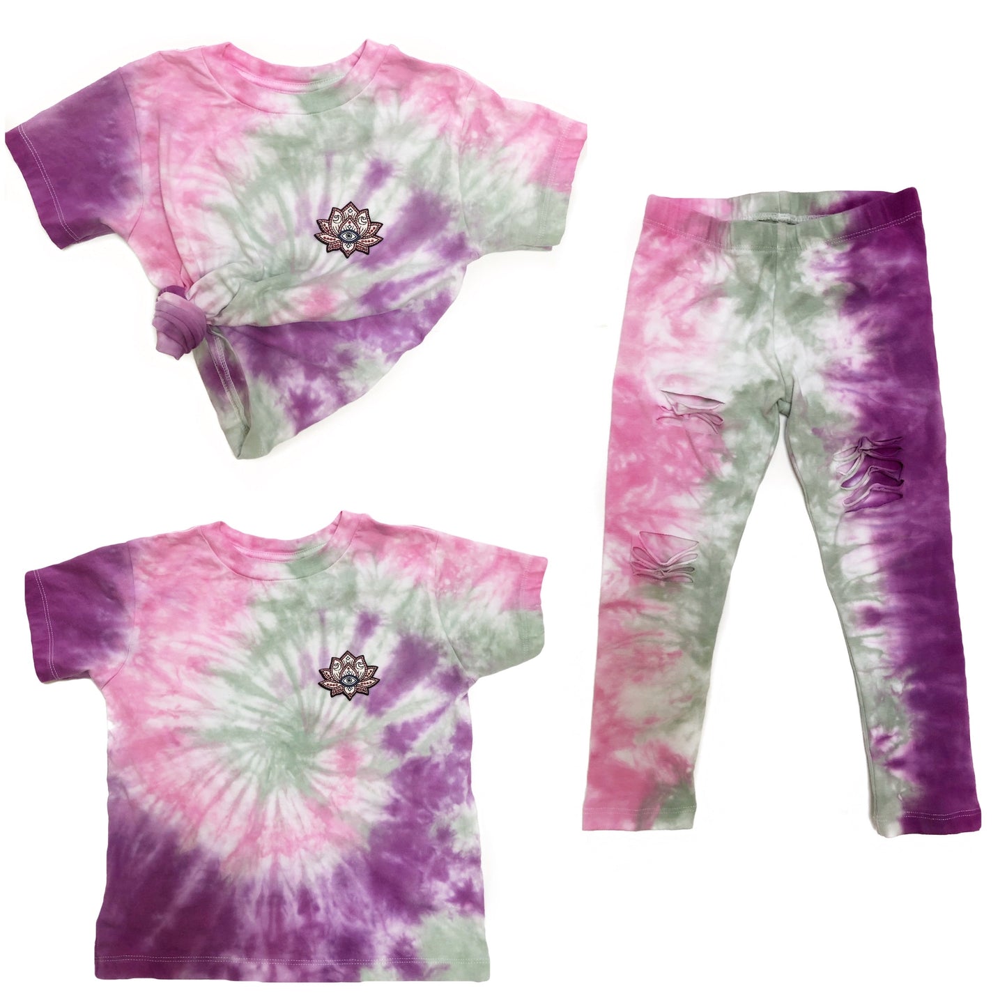 Lotus Blossom Tie Dye Patch T-Shirt