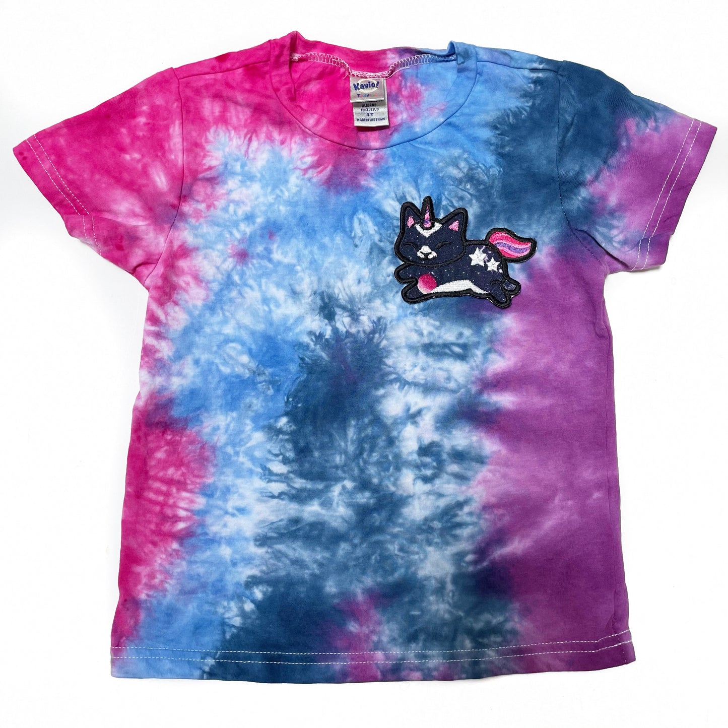 Caticorn Crinkle Tie Dye Patch T-Shirt