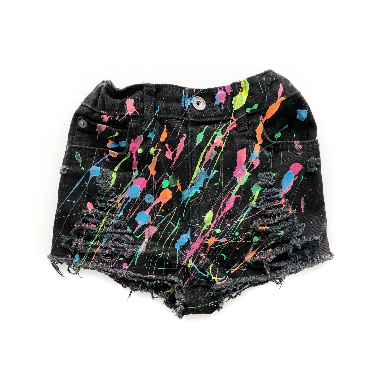 Neon Paint Splattered Shorties and Skinny Cutoffs