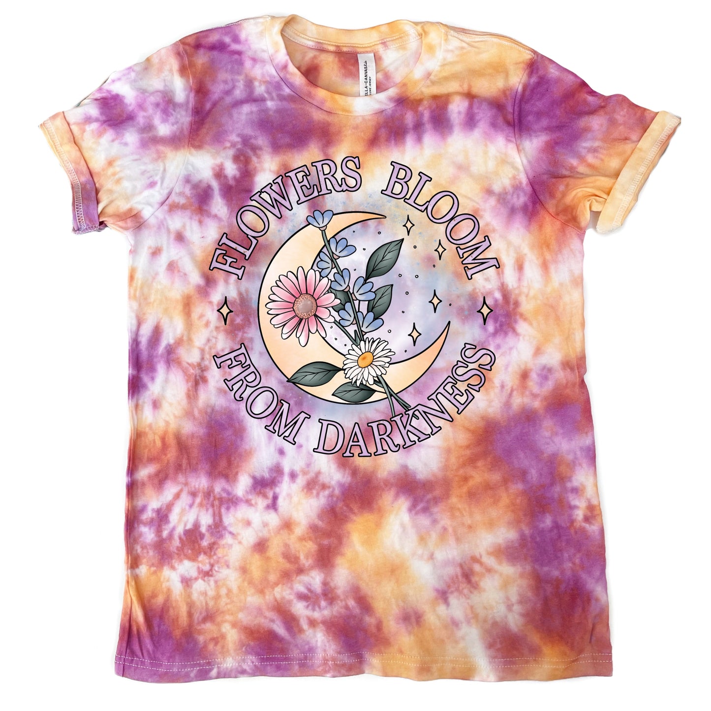 Flowers Bloom From Darkness Tie Dye T-Shirt