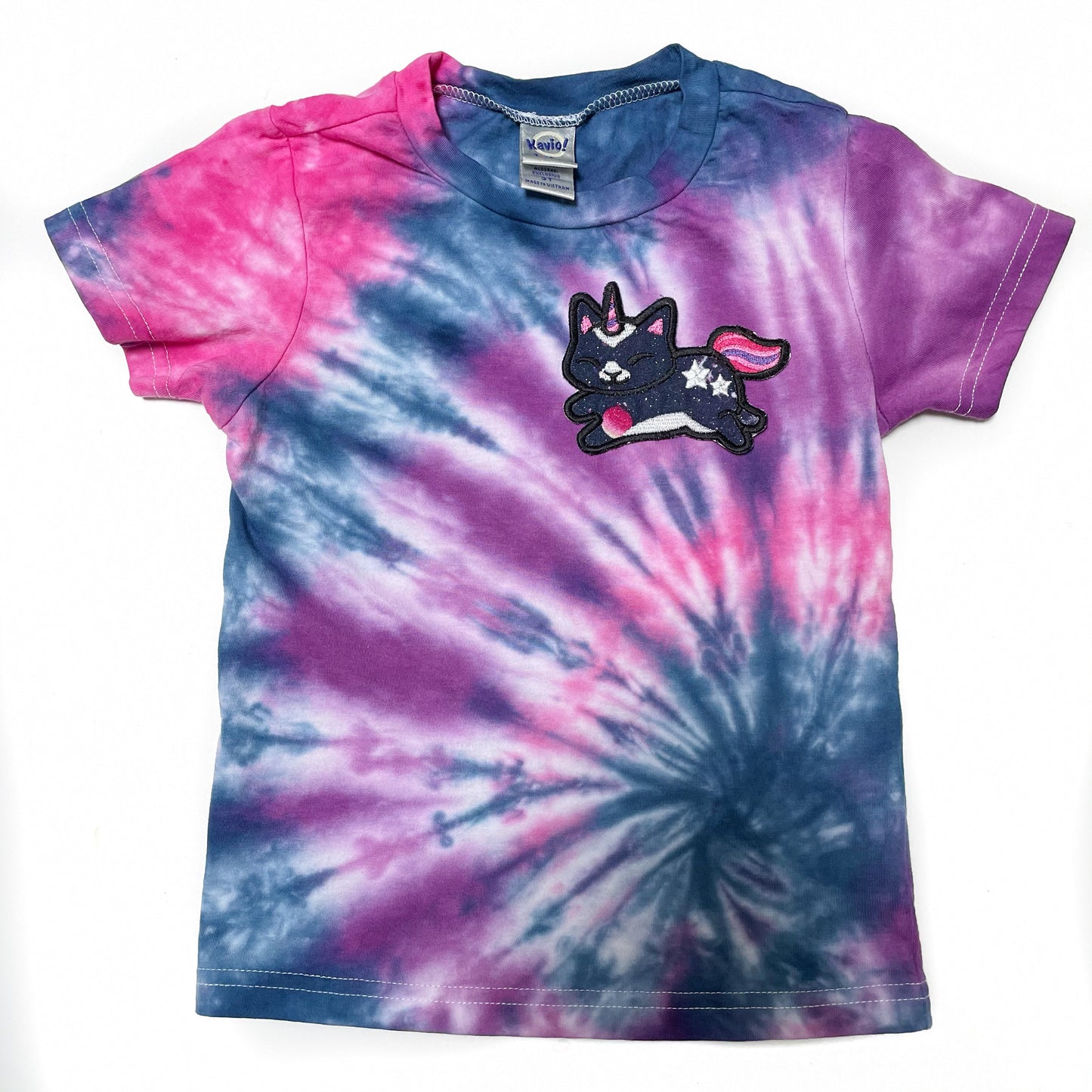Caticorn Spiral Tie Dye Patch T-Shirt