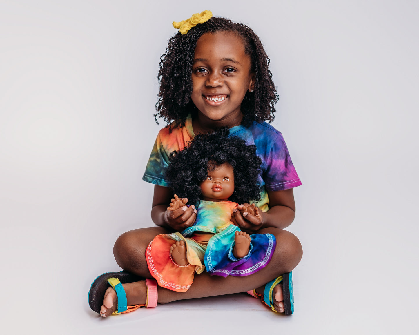 Bell Rainbow Tie Dye Doll Set