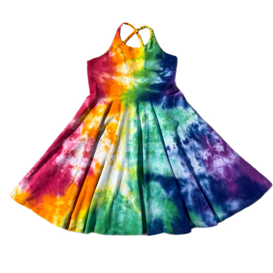 Rainbow Hand Dyed Halter Twirl Dress