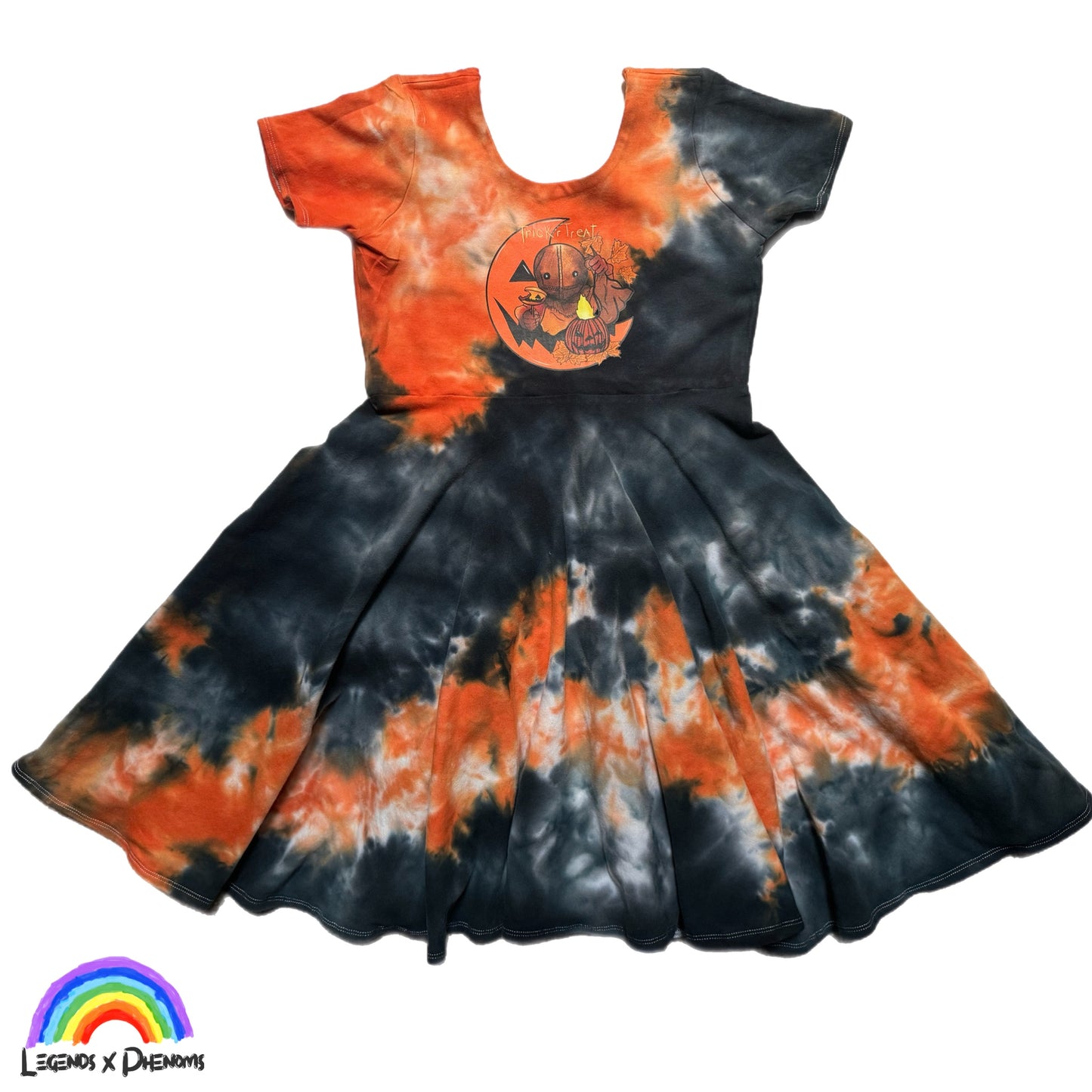 Halloween Printed Hand Dyed Twirl Dress