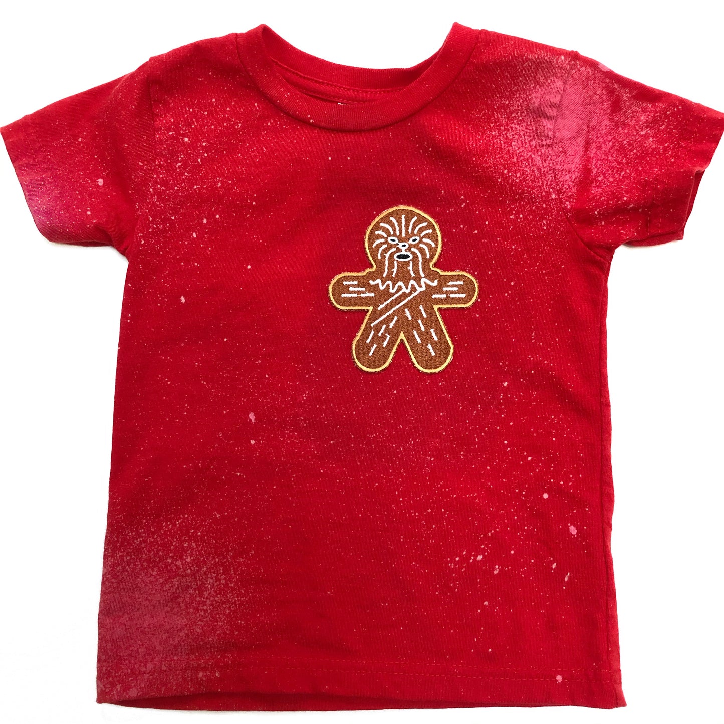 Red Christmas Acid Wash Patch T-Shirt