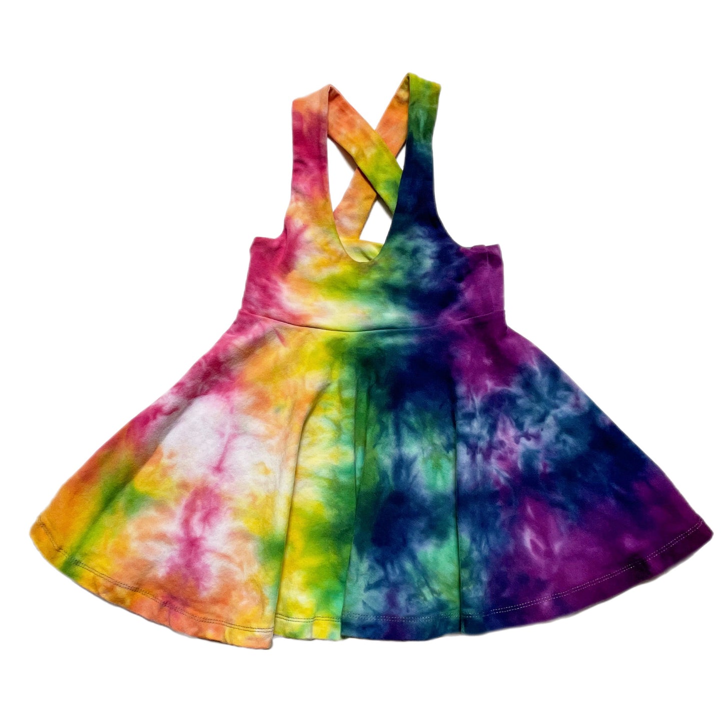 Rainbow Hand Dyed Pinafore Dress