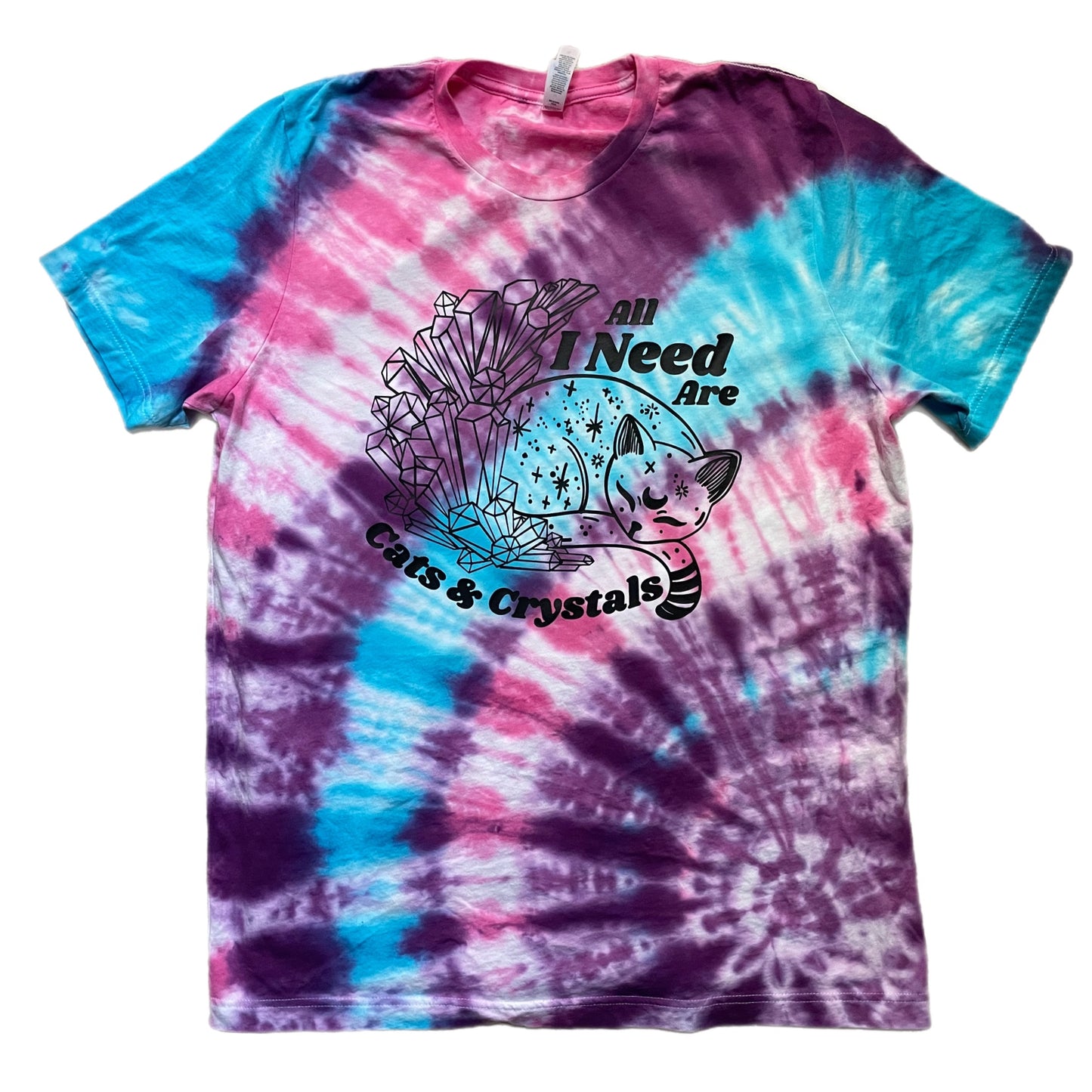 Cats and Crystals Tie Dye T-Shirt