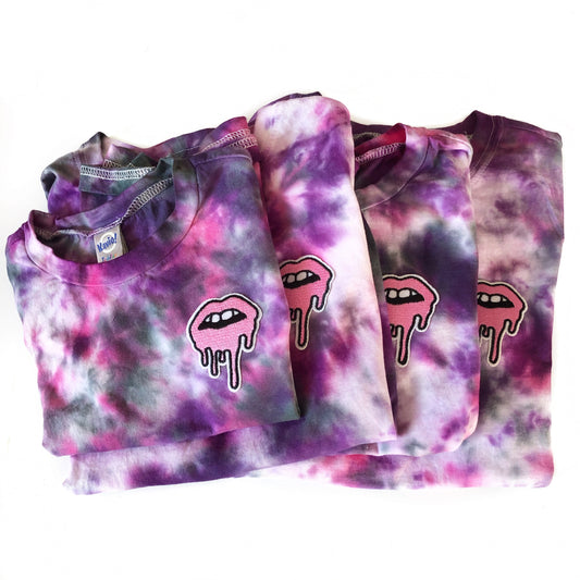 Bleeding Lips Tie Dye Patch T-Shirt