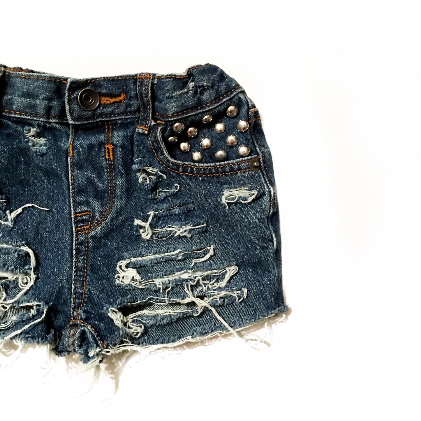 Non Dyed Distressed Denim Shorties and Cutoffs