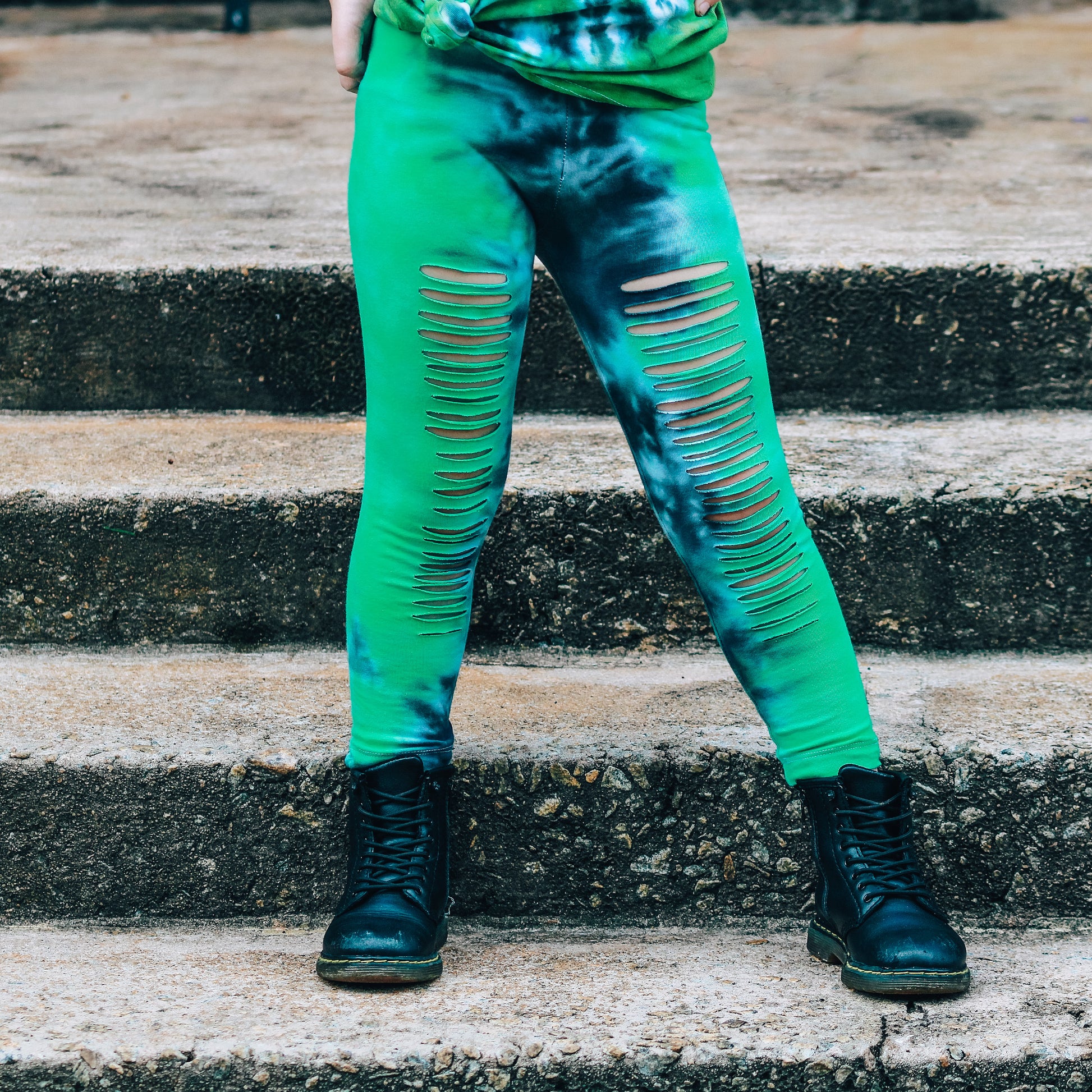 Green and Black Tie Dye Leggings – Legends X Phenoms