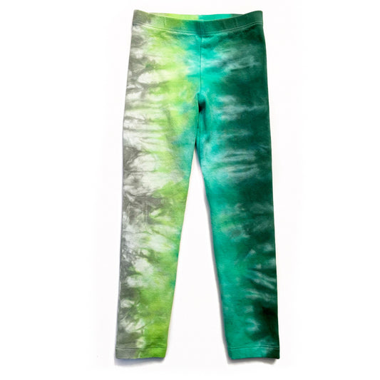 Green Monochrome Tie Dye Leggings