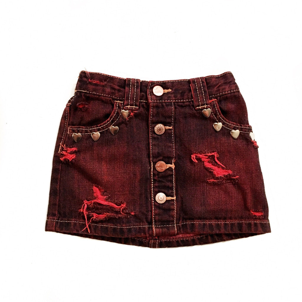 Distressed, Dyed and Studded Denim Skirts